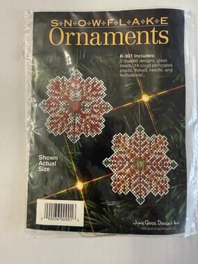 June Grigg Designs "Snowflake Ornaments" Cross Stitch Kit Vintage